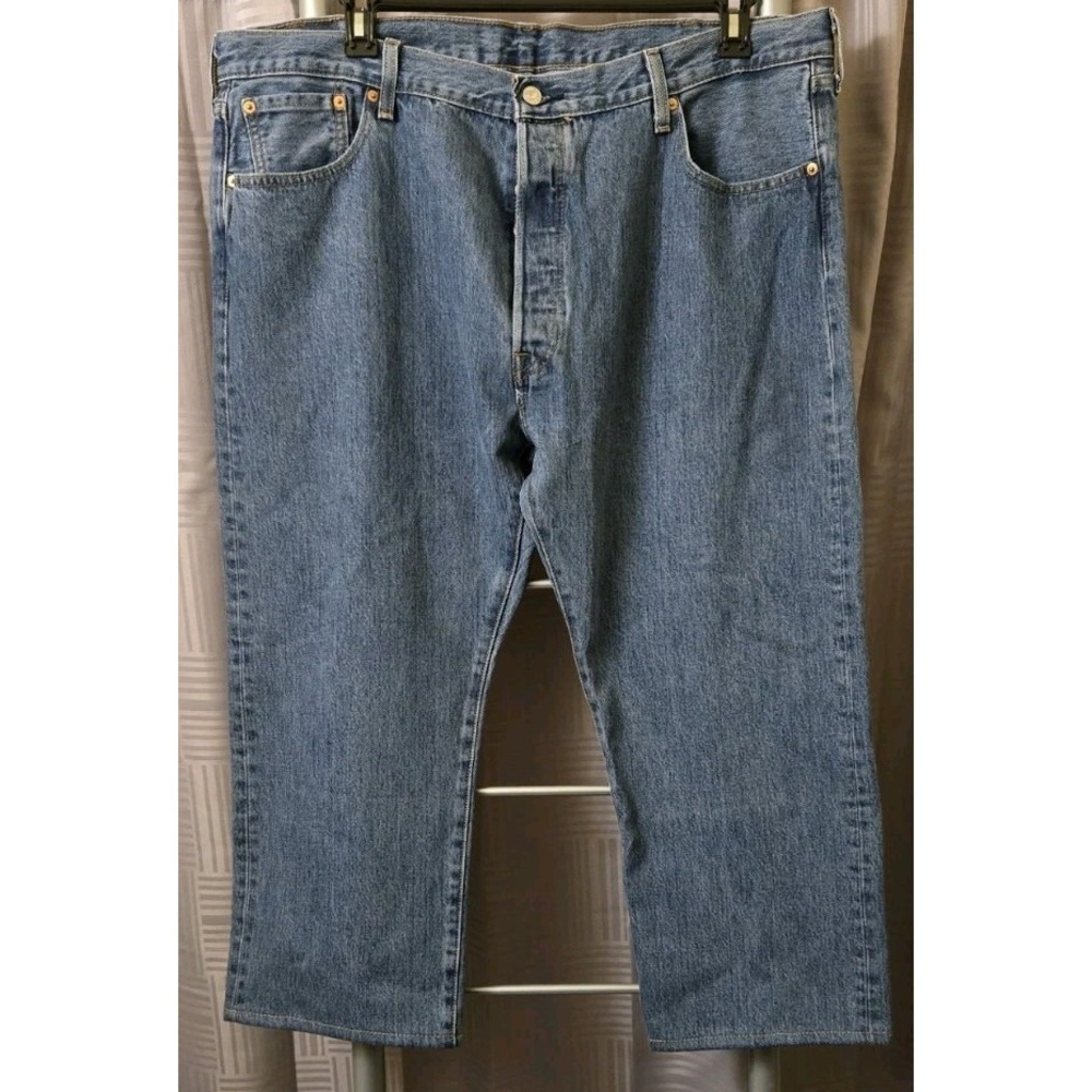 Levis 501 Button Fly Jeans‎ Mens 42x25 Blue Classic Straight Tag 42x30 Work